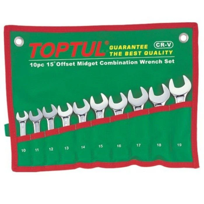 Набор ключей укороченных. 10ед. 10-19мм GAAA1002 TOPTUL Набор ключей укороченных. 10ед. 10-19мм GAAA1002 TOPTUL