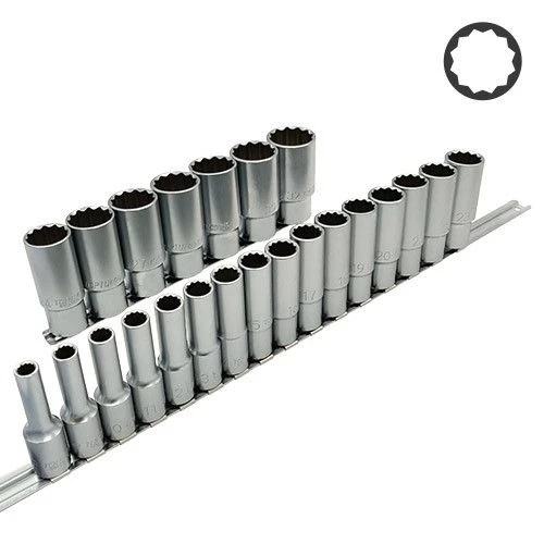 Набор головок длинных 12-гр. 1/2" (на планке) 23ед. GAAQ1623U-12 TOPTUL Набор головок длинных 12-гр. 1/2" (на планке) 23ед. GAAQ1623U-12 TOPTUL