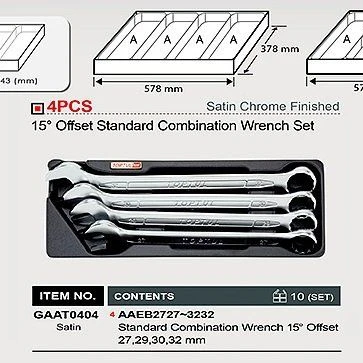 Набор ключей комбинированных 27-32мм 4ед. в ложементе GAAT0404 TOPTUL Набор ключей комбинированных 27-32мм 4ед. в ложементе GAAT0404 TOPTUL
