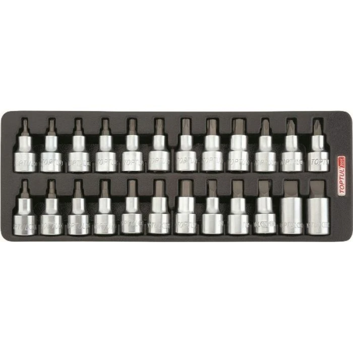 Набор бит впрес. в головку 1/2" 24ед. в ложементе GAAT2402 TOPTUL Набор бит впрес. в головку 1/2" 24ед. в ложементе GAAT2402 TOPTUL