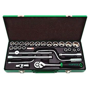 Набор инструмента 1/2" 26ед. 6-ти гранный в металлическом кейсе GCAD2601 TOPTUL Набор инструмента 1/2" 26ед. 6-ти гранный в металлическом кейсе GCAD2601 TOPTUL