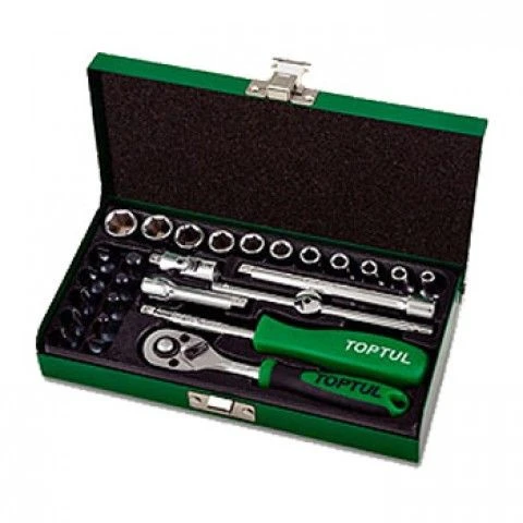 Набор инструмента 1/4" 27ед. в металлическом кейсе GCAD2701 TOPTUL Набор инструмента 1/4" 27ед. в металлическом кейсе GCAD2701 TOPTUL