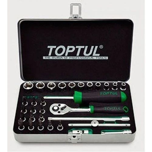 Набор инструмента 1/4" 31ед. в металлическом кейсе GCAD3101 TOPTUL Набор инструмента 1/4" 31ед. в металлическом кейсе GCAD3101 TOPTUL