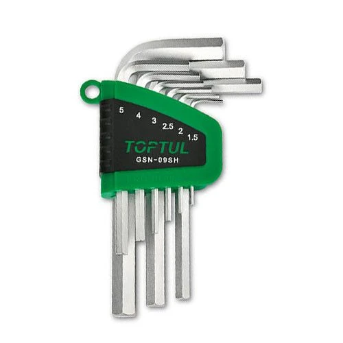 Набор Г-образных шестигранников 1,5-10мм 9ед. GSN-09SH TOPTUL Набор Г-образных шестигранников 1,5-10мм 9ед. GSN-09SH TOPTUL