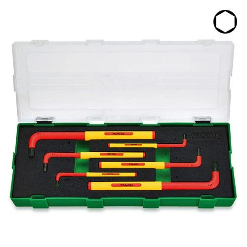 Набор ключей HEX диэлектрических VDE 6ед. 2,5-8мм GZA0648 TOPTUL Набор ключей HEX диэлектрических VDE 6ед. 2,5-8мм GZA0648 TOPTUL