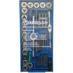 Набор метчиков и плашек 40ед. M3х0.5мм-M12x1.75мм TDS4001 Стандарт Набор метчиков и плашек 40ед. M3х0.5мм-M12x1.75мм TDS4001 Стандарт