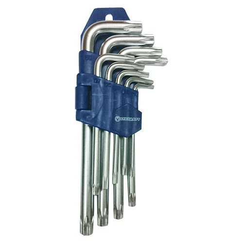 Набор Г-образных ключей 9ед. TORX с отверстием TKS0901 Стандарт Набор Г-образных ключей 9ед. TORX с отверстием TKS0901 Стандарт