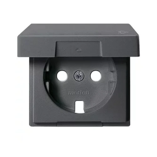 Накладка розетки с заземлением и крышкой Merten System M MTN2341-0414 антрацит Schneider Electric Накладка розетки с заземлением и крышкой Merten System M MTN2341-0414 антрацит Schneider Electric