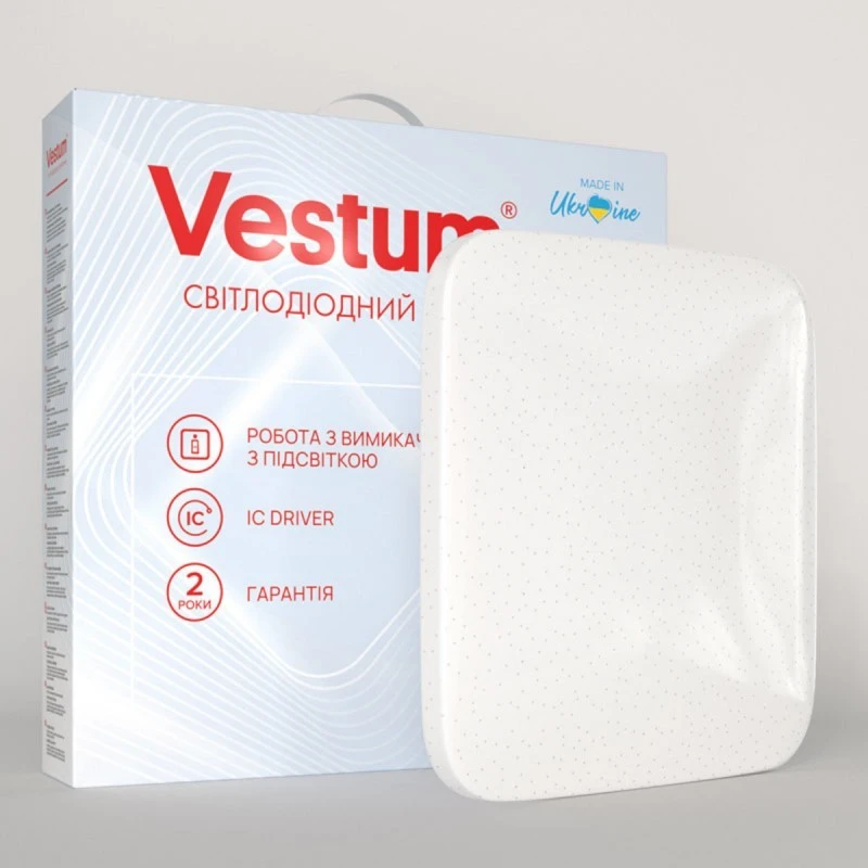 Накладной светодиодный светильник QUATRO звездное небо 36W 380x380x65мм 4000K 2900Lm IP44 белый VS-80056 Vestum Накладной светодиодный светильник QUATRO звездное небо 36W 380x380x65мм 4000K 2900Lm IP44 белый VS-80056 Vestum