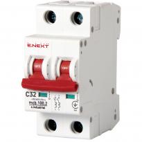 Автоматичний вимикач 32A 10kA 2 полюси тип C e.industrial.mcb.100.2.C32 i0180015 E.NEXT