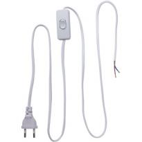 Мережевий шнур з вилкою та перемикачем e.wire.switch/plug.white 6A білий 1,5м l020003 E.NEXT