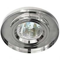 Точечный врезной светильник с подсветкой 8060-2 MR16 GU5.3 50W круг прозрачный серебро Feron