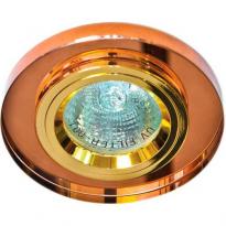 Точковий врізний світильник 8060-2 MR16 GU5.3 50W коло коричневий золото Feron