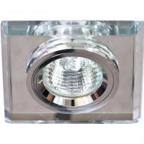 Точечный врезной светильник 8170-2 MR16 GU5.3 50W квадрат мерцающее серебро серебро Feron