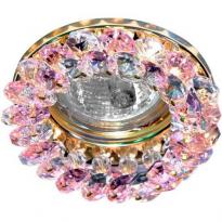 Точечный врезной светильник CD4141 MR16 GU5.3 50W круг розовый золото Feron