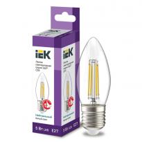 Лампа светодиодная C35 свеча прозрачная 5W 230V 4000К E27 серия 360° LLF-C35-5-230-40-E27-CL IEK