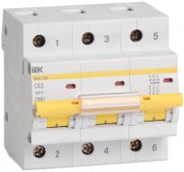 Автоматичний вимикач ВА47-100 63A 10kA 3 полюси тип C MVA40-3-063-C IEK