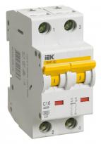 Автоматичний вимикач ВА47-60 16A 6kA 2 полюси тип B MVA41-2-016-B IEK
