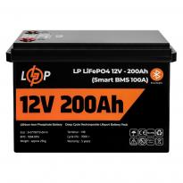 Аккумулятор LP LiFePO4 для ИБП 12V (12,8V) 200Ah (2560Wh) (Smart BMS 100А) с BT пластик 20198 LogicPower