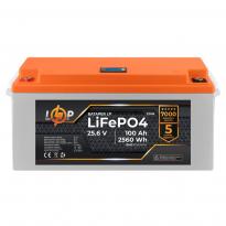 Аккумулятор LP LiFePO4 24V (25,6V) 100Ah (2560Wh) (BMS 80/40А) пластик LCD 22416 LogicPower