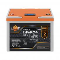 Аккумулятор LP LiFePO4 12,8V 90Ah (1152Wh) (BMS 80A/40А) пластик LCD 23901 LogicPower