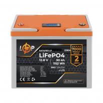 Аккумулятор LP LiFePO4 12,8V 90Ah (1152Wh) (BMS 50A/25А) пластик LCD 23904 LogicPower