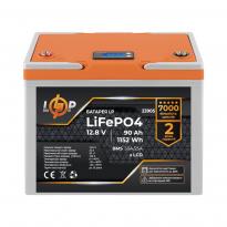 Аккумулятор LP LiFePO4 12,8V 90Ah (1152Wh) (BMS 50A/25А) пластик LCD для ИБП 23905 LogicPower