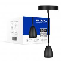 Светодиодный подвесной светильник 1-GPL-10741-CW 7W 4100K круглый черный Global