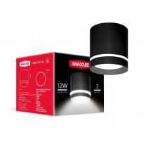 Светильник спотовый светодиодный Surface Downlight 12W 4100K черный 1-MSD-1241-BL Maxus
