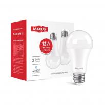 Світлодіодна лампа A60 12W 4100K 220V E27 (2 шт) 2-LED-778 Maxus