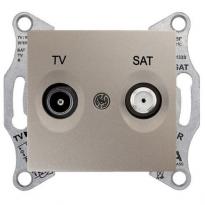 Механизм розетки TV/SAT проходной 8дБ титан SDN3401268 Schneider Electric Sedna
