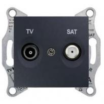 Механізм розетки TV/SAT прохідний 8дБ графіт SDN3401270 Schneider Electric Sedna
