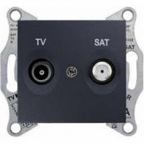 Механизм розетки TV/SAT проходной 4дБ графит SDN3401970 Schneider Electric Sedna