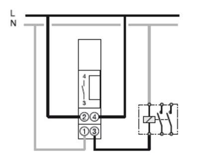 Схема підключення реле часу Hager EH011