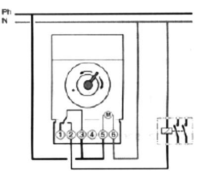 Схема підключення реле часу Hager EH110