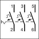 Схема під'єднання 3-полюсного автоматичного вимикача HDA025L