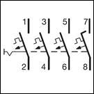 Схема під'єднання 4-полюсного автоматичного вимикача HEE971H