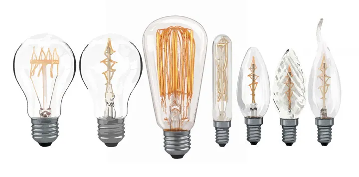 Крупный план разных LED-ламп