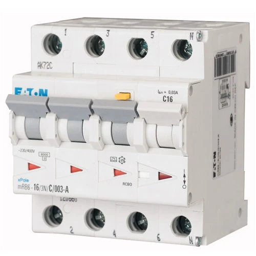 Дифавтомат 10A 30mA 6kA 4 полюса тип C тип A mRB6-10/3N/C/003-A Eaton (Moeller)