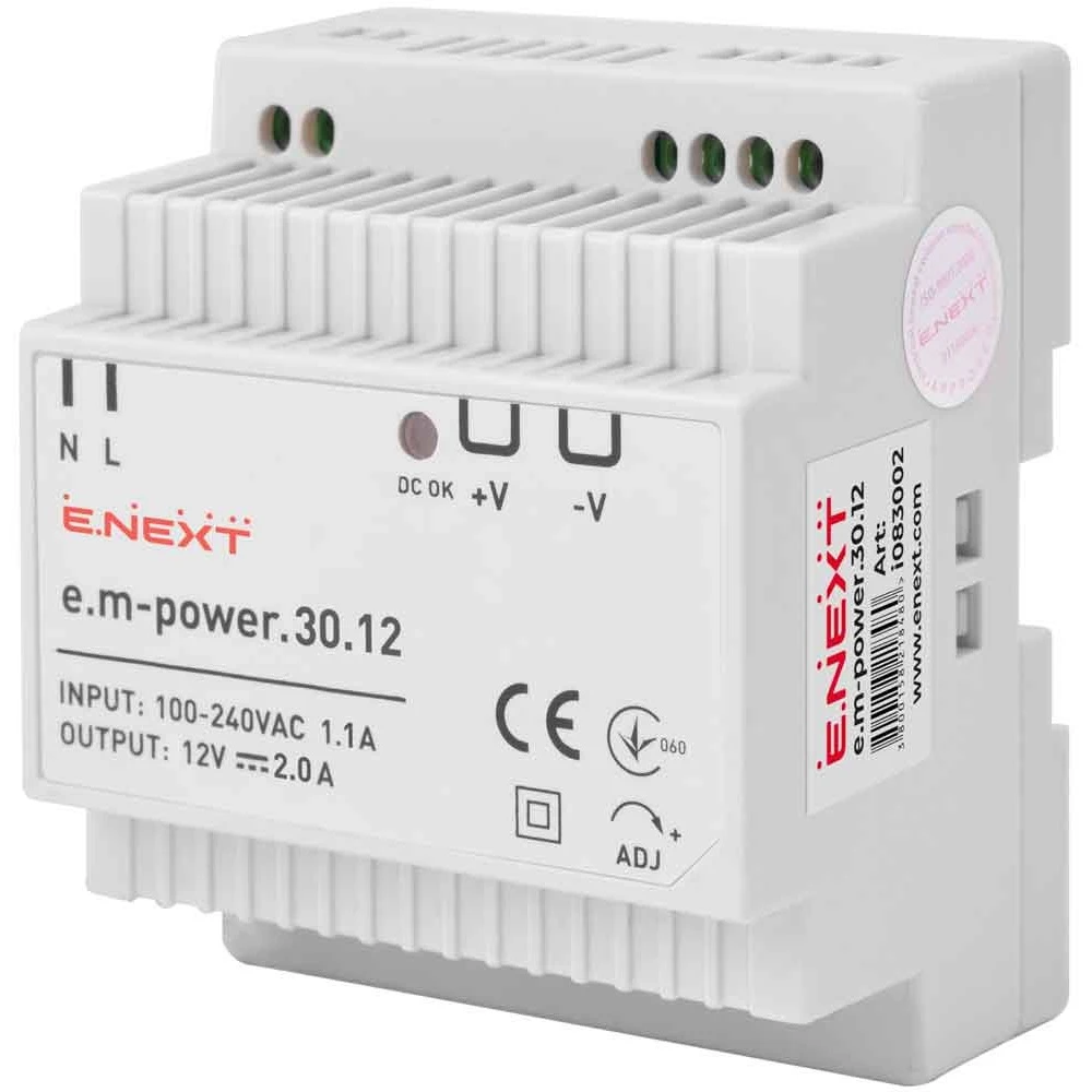 Блок питания на DIN-рейку e.m-power.30.12 30W DC12V i083002 ENEXT