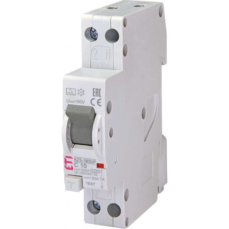 Дифавтомат 10A 100mA 6kA 2 полюса тип C тип A KZS-1M-SUP 1p+N A C10/0.1 002175872 ETI