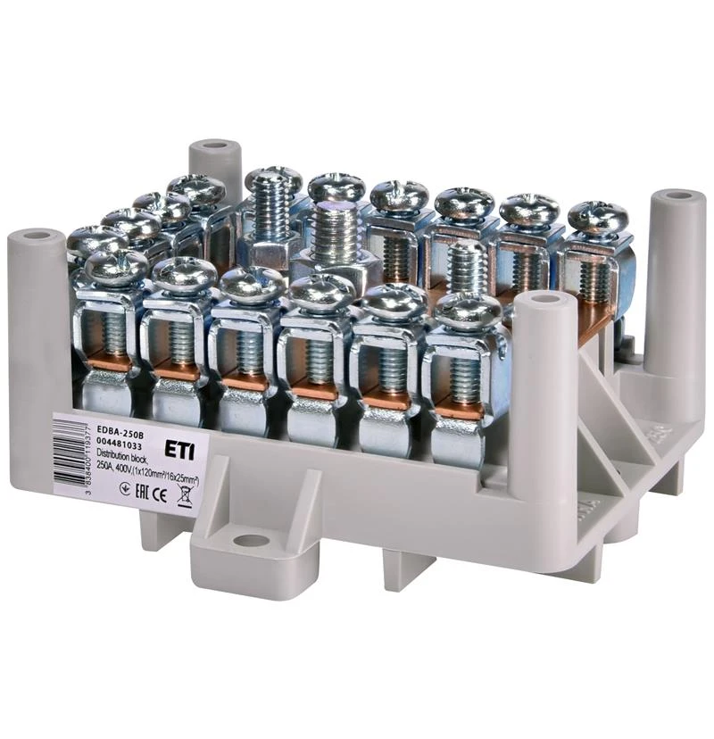 Клеммный блок EDBA-250B 250А 400В 1х120мм²/16х25мм² 4481033 ETI