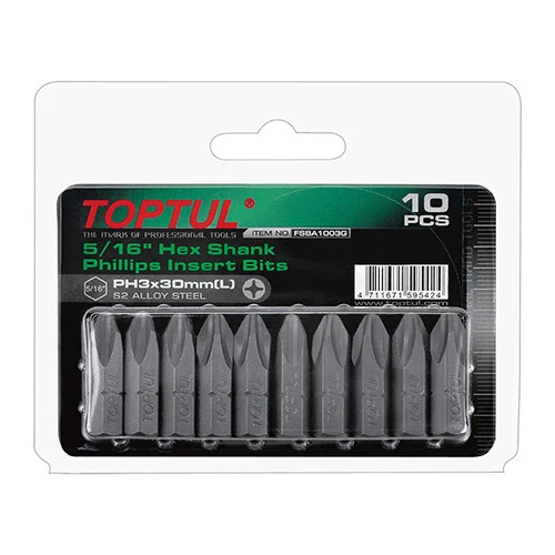Набор бит 5/16" L30мм PH3 10ед. на блистере FSBA1003G TOPTUL