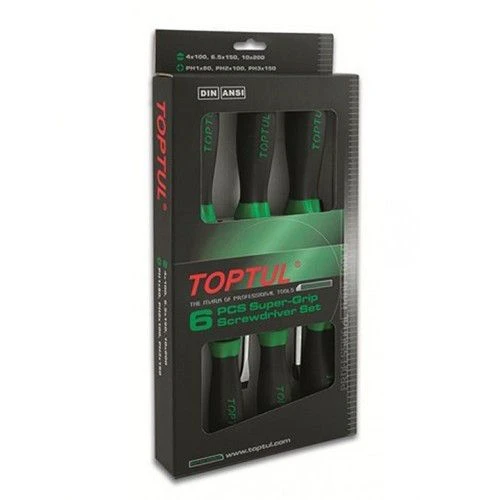 Набор отверток 6ед. (PH1-PH3, SL4, SL6,5, SL10) GAAE0611 TOPTUL