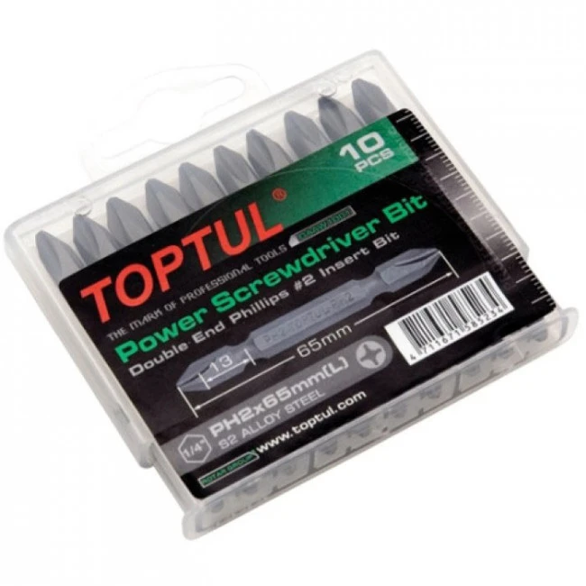 Набор бит 1/4" PH2 двухсторонних 10шт. GAAW1001 TOPTUL