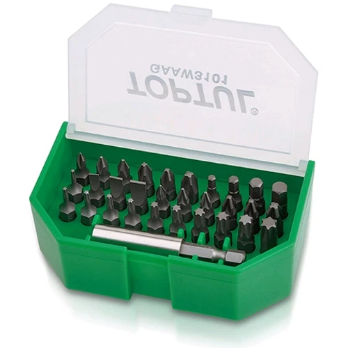 Набор бит 1/4" SL, PH, PZ, TORX, HEX 31ед. GAAW3101 TOPTUL