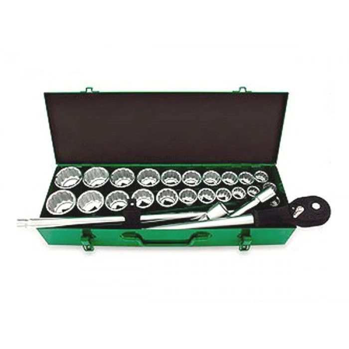 Набор инструмента метр.+дюймового3/4" 26ед. 12-ти гранный metal case GCAD2608 TOPTUL