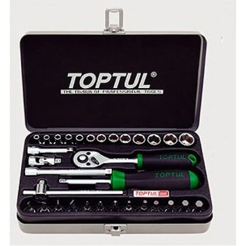 Набор инструмента 1/4" 32ед. в металлическом кейсе GCAD3202 TOPTUL
