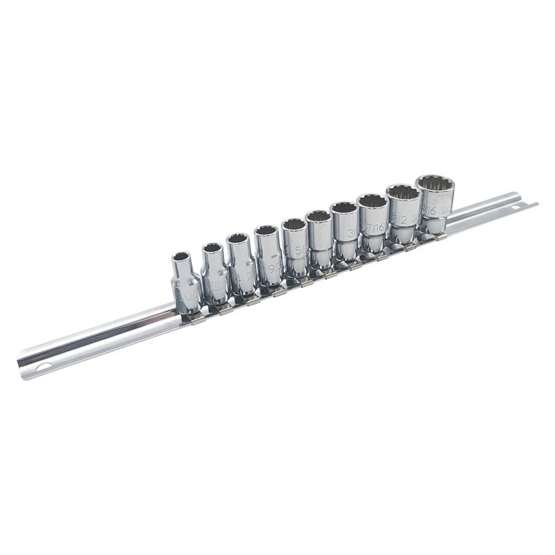 Набор головок 12-гр. 1/4" дюймовых 10ед. (на планке) GAAQ0810D-12 TOPTUL