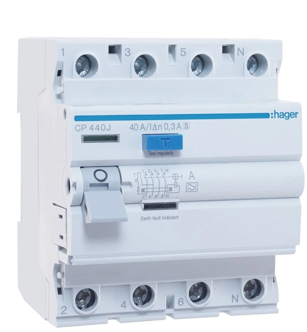 Реле витоку 40A 300mA 6kA тип A 4 полюси (селективне) CP440J Hager
